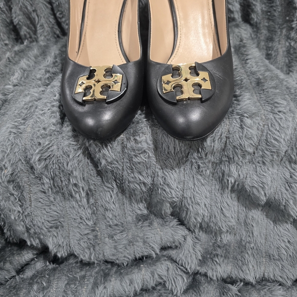 Tory Burch Black Wedge Heels - Picture 6 of 7